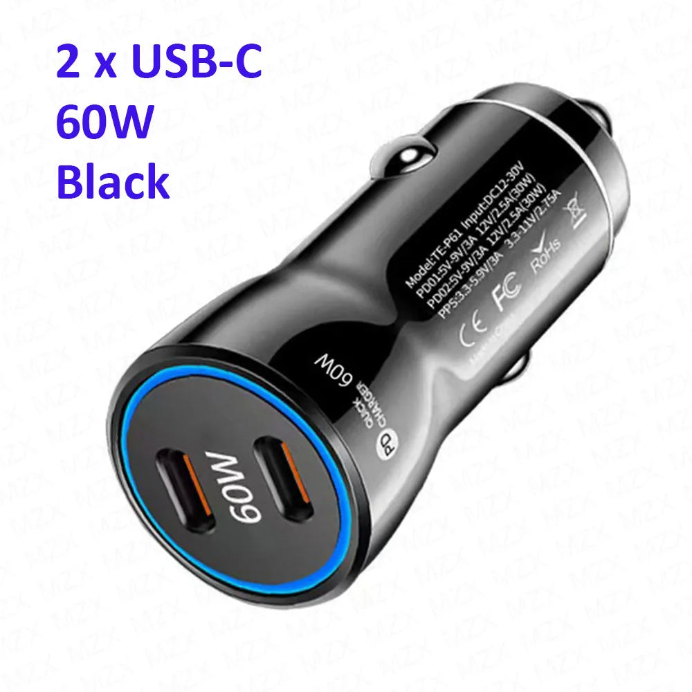 MZX 40W Smart Car Charger PD Type C